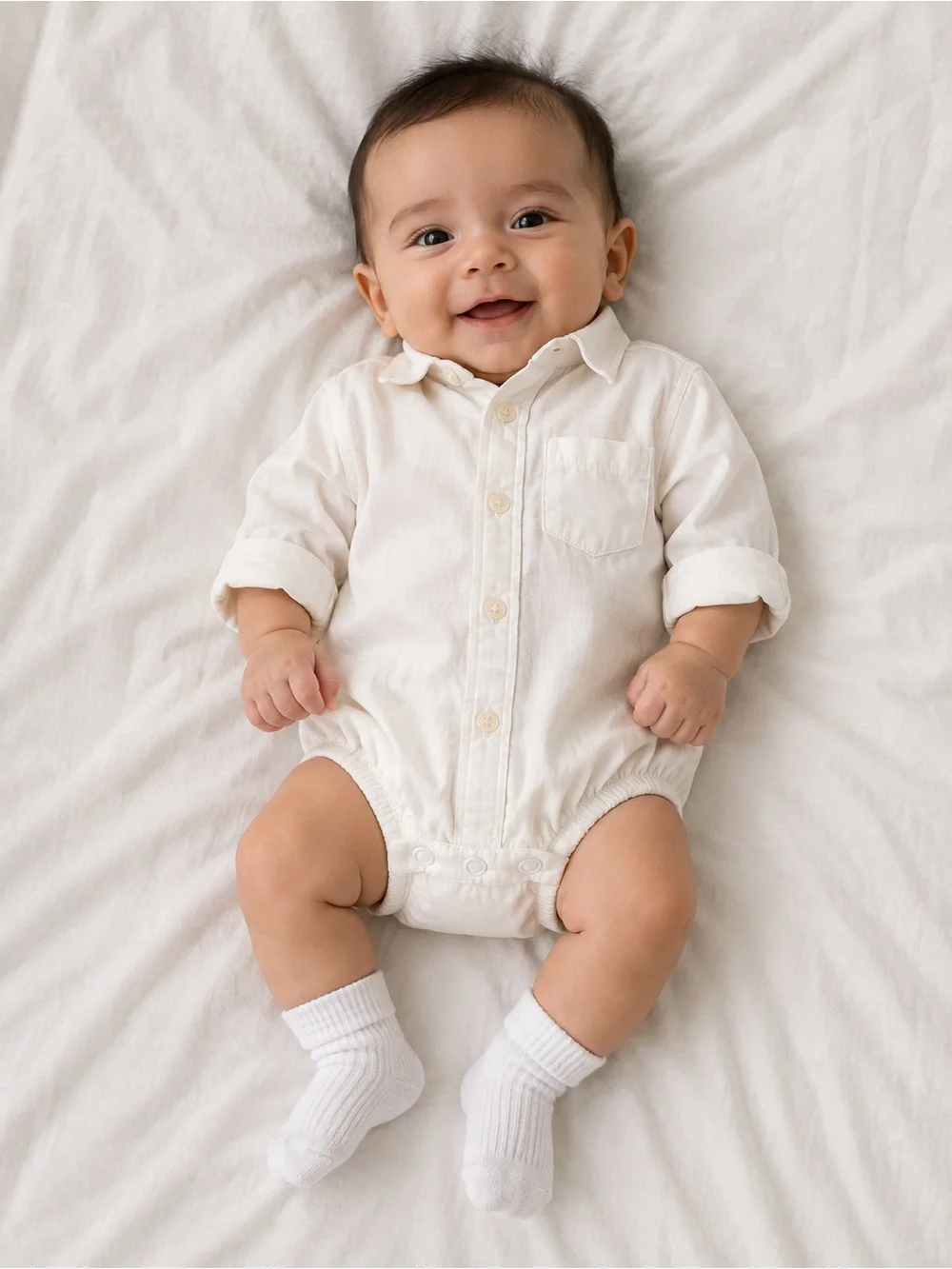 Carter’s Baby Boy White Button-Down Bodysuit